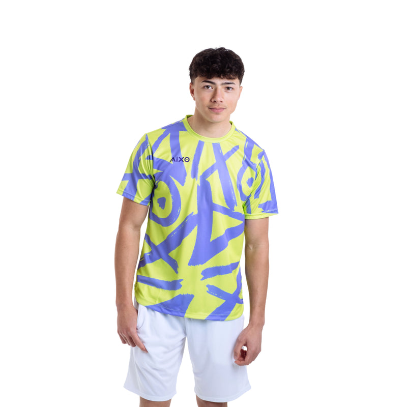 AIXO Tagged Men's Sports T-Shirt — Lime