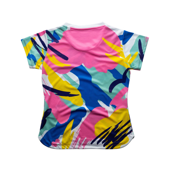 AIXO Abstract Women's Sports T-Shirt — Multicolour