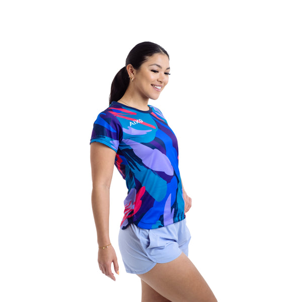 AIXO Abstract Women's Sports T-Shirt — Multicolour