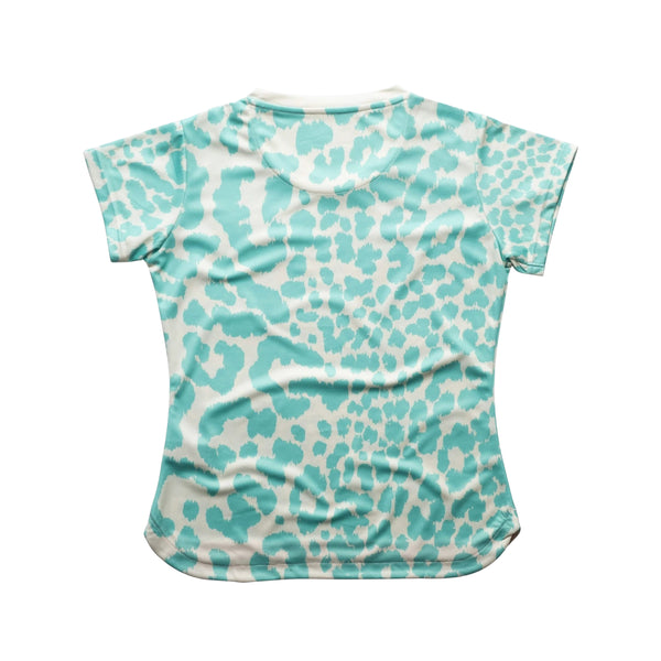 AIXO Leopard Women's Sports T-Shirt — Ivory