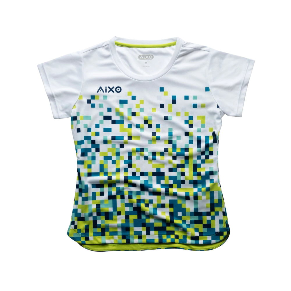 AIXO Pixel Women's Sports T-Shirt — White