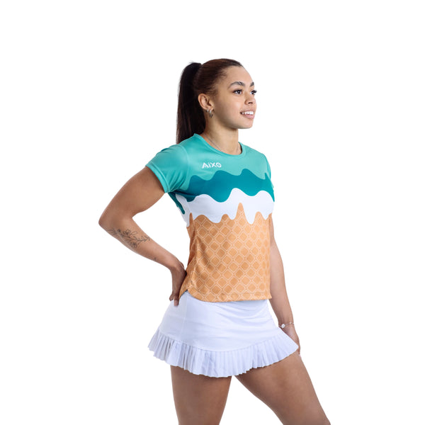 AIXO Sundae Women's Sports T-Shirt — Ivory