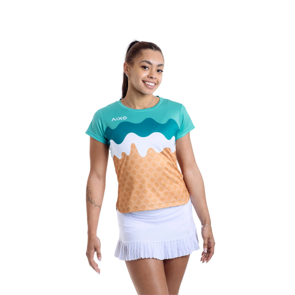 AIXO Sundae Women's Sports T-Shirt — Ivory