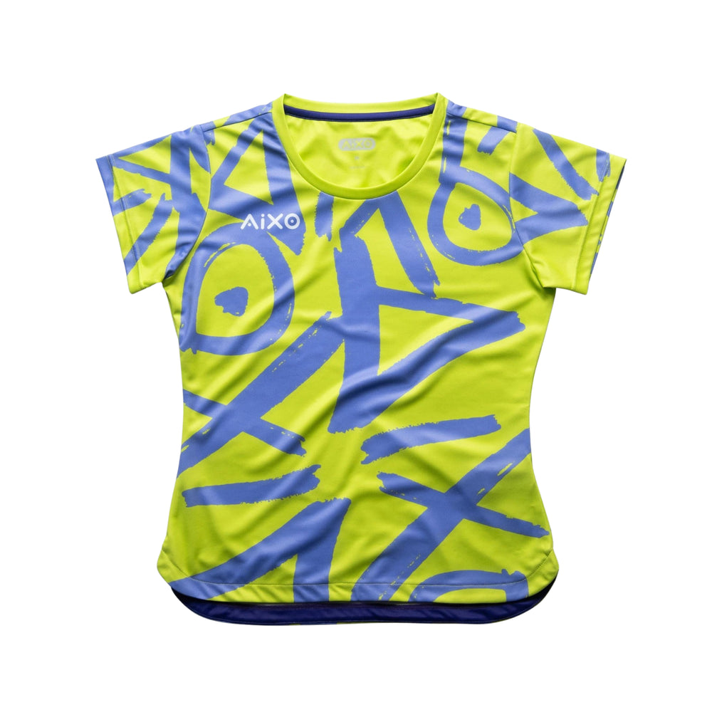 AIXO Tagged Women's Sports T-Shirt — Lime