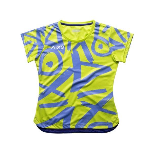 AIXO Tagged Women's Sports T-Shirt — Lime