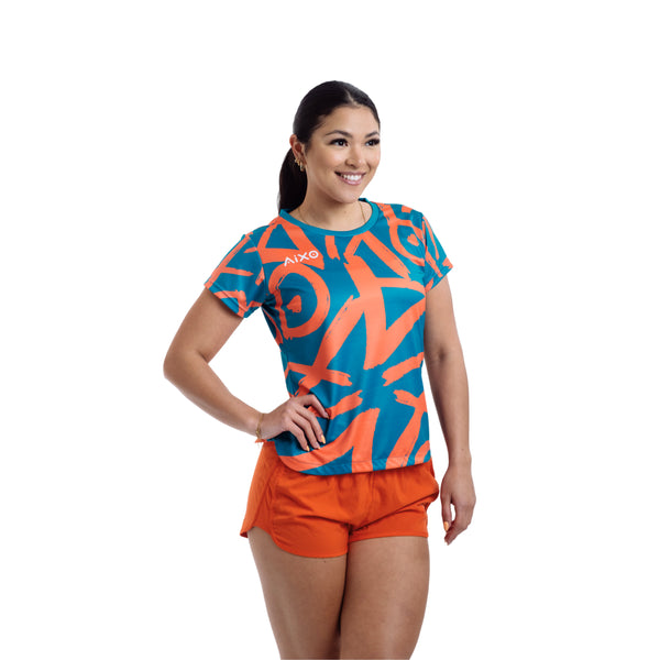 AIXO Tagged Women's Sports T-Shirt — Teal