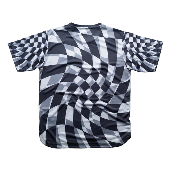 AIXO Checker Men's Sports T-Shirt — Grey Check