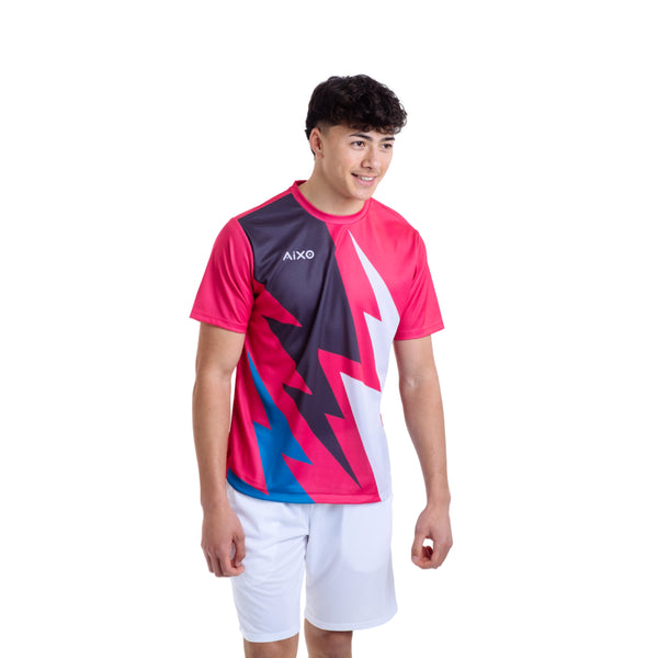 AIXO Bolt Men's Sports T-Shirt — Pink