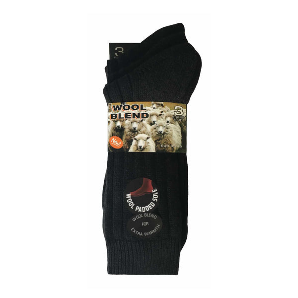 Mens Winter Warm Wool Blend Hiking Socks for Boots (Multipack Options)