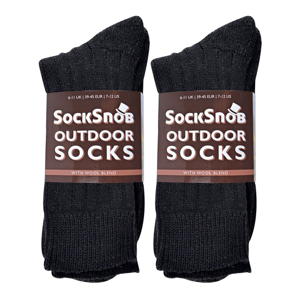 Mens Winter Warm Wool Blend Hiking Socks for Boots (Multipack Options)