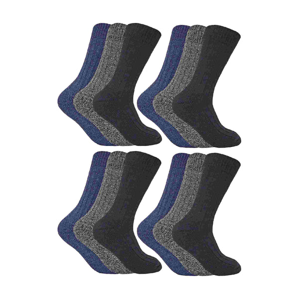 Mens Winter Warm Wool Blend Hiking Socks for Boots (Multipack Options)