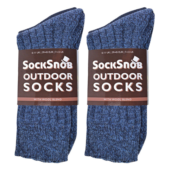 Mens Winter Warm Wool Blend Hiking Socks for Boots (Multipack Options)