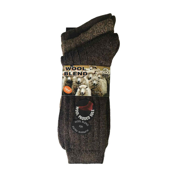 Mens Winter Warm Wool Blend Hiking Socks for Boots (Multipack Options)