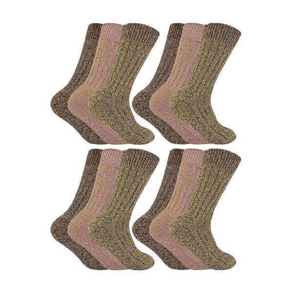 Mens Winter Warm Wool Blend Hiking Socks for Boots (Multipack Options)