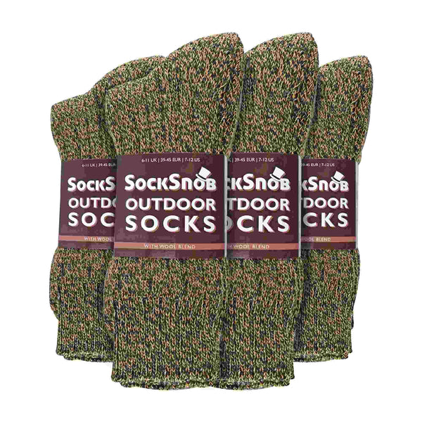 Mens Winter Warm Wool Blend Hiking Socks for Boots (Multipack Options)