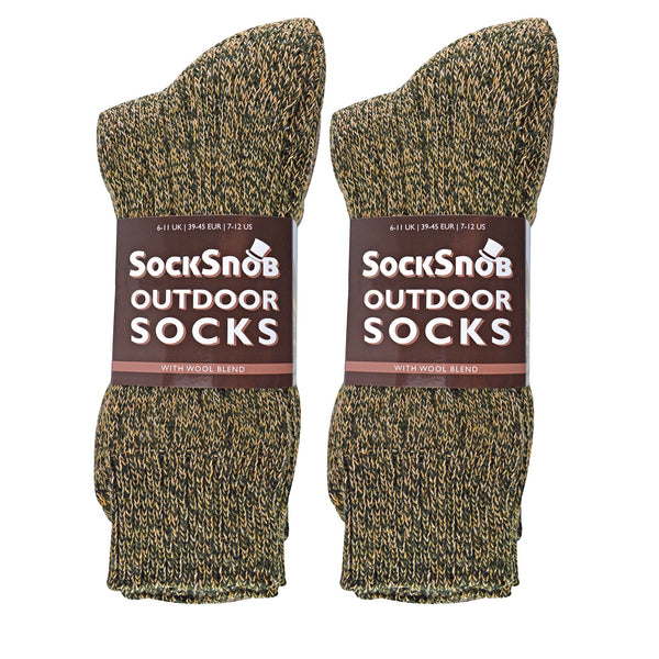 Mens Winter Warm Wool Blend Hiking Socks for Boots (Multipack Options)