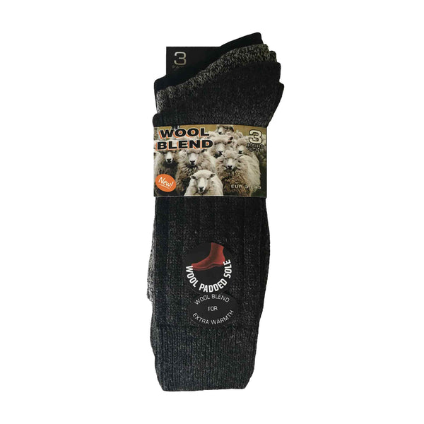 Mens Winter Warm Wool Blend Hiking Socks for Boots (Multipack Options)