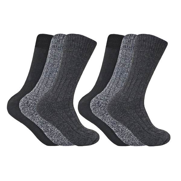 Mens Winter Warm Wool Blend Hiking Socks for Boots (Multipack Options)