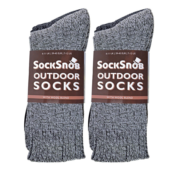 Mens Winter Warm Wool Blend Hiking Socks for Boots (Multipack Options)
