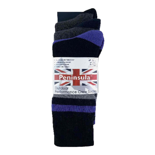 3 Pack Mens Cushioned Cushioned Dual Layer Hiking Socks