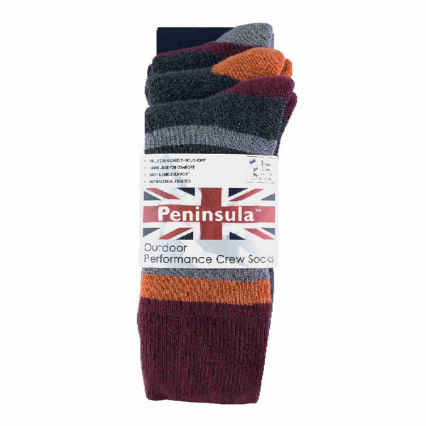 3 Pack Mens Cushioned Cushioned Dual Layer Hiking Socks