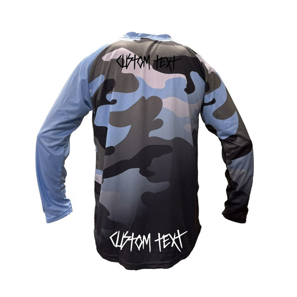 X5CAPE Airforce Blue Camo Fade Jersey Race Kit
