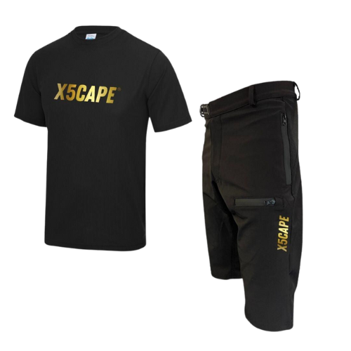 X5CAPE Rebellion 24K Short Sleeve & Shorts Mountain Bike Race Kit