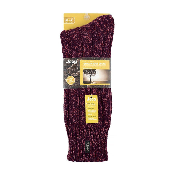 1 Pack Men's Ribbed Wool Hiking Socks | Knit Design Padded Boot Socks