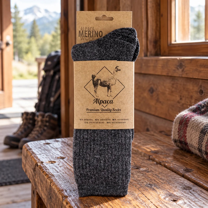 1 Pack Mens Alpaca Merino Wool Heavyweight Hiking Socks — product photograph