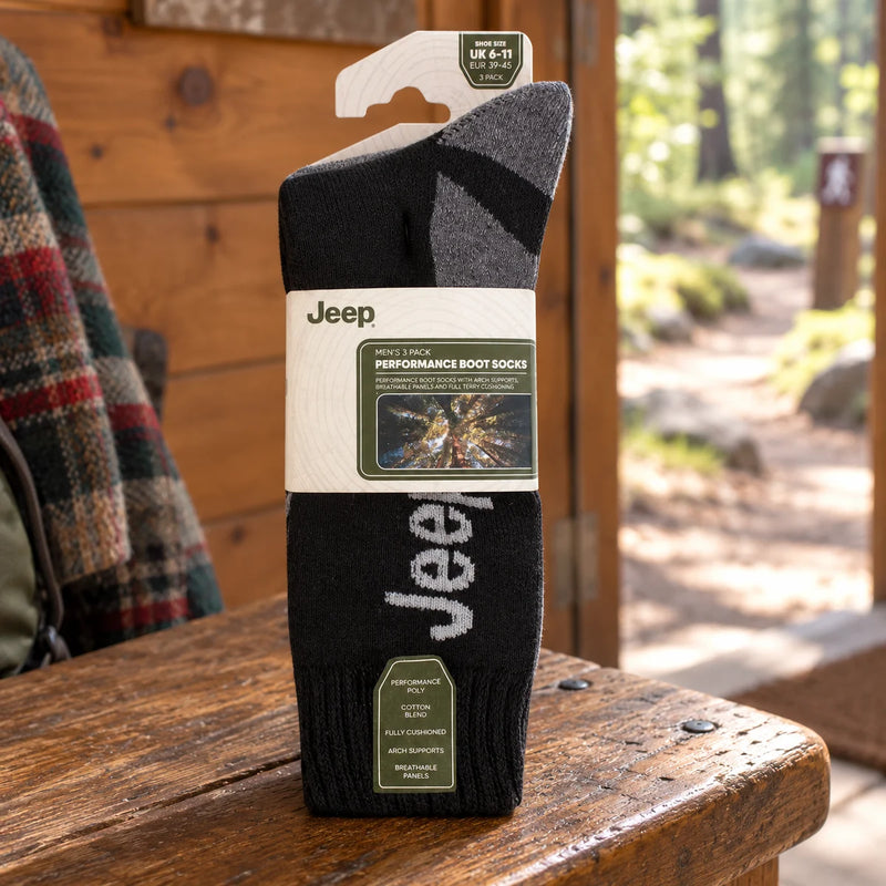 3 Pack Mens Walking Boot Socks | Performance Outdoor Socks for Hiking — product photograph