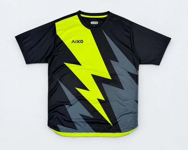 AIXO Bolt Men's Sports T-Shirt — Black/Green