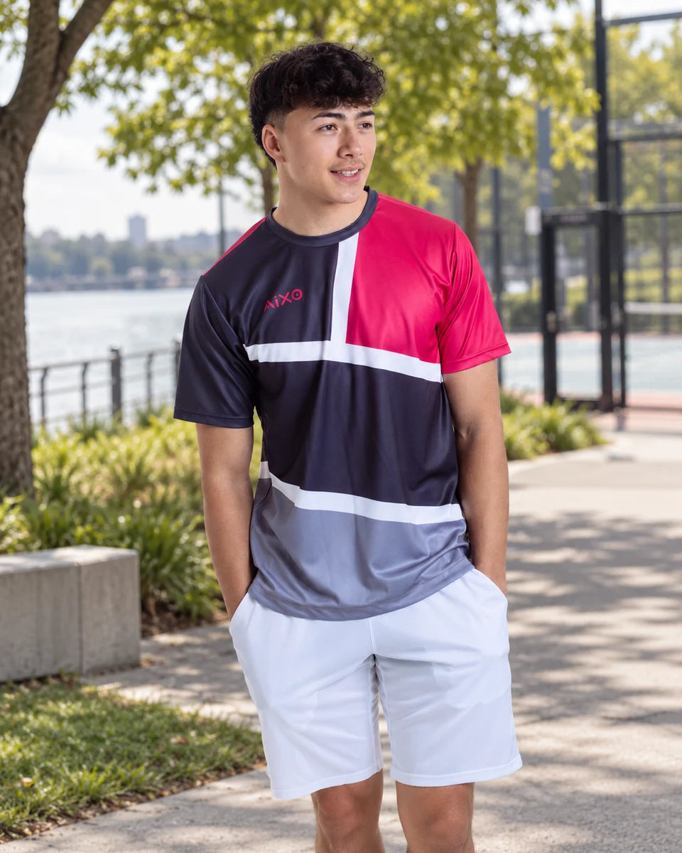 AIXO Court Men's Sports T-Shirt — Graphite — product photograph
