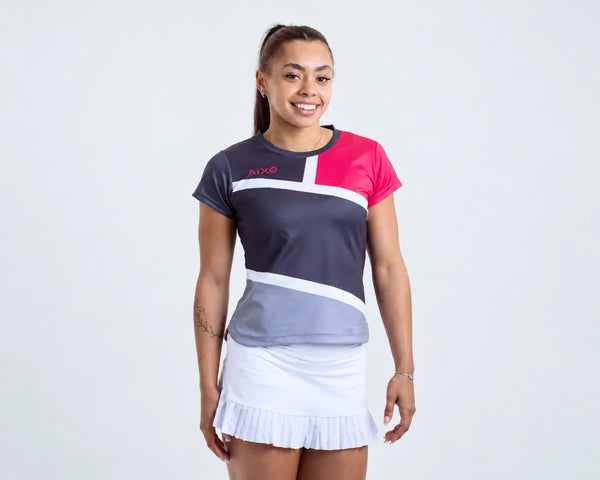 AIXO Court Women's Sports T-Shirt — Graphite