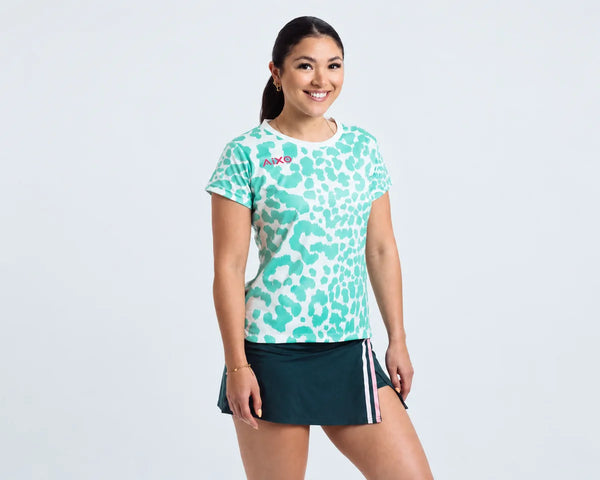 AIXO Leopard Women's Sports T-Shirt — Ivory