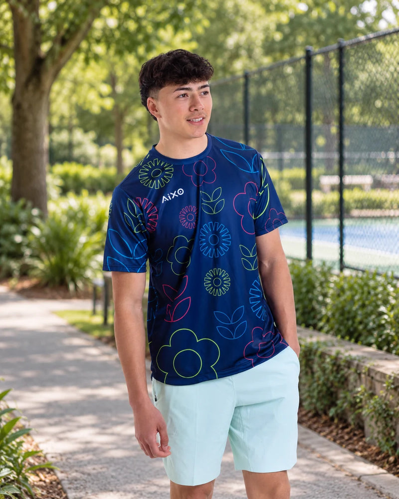 AIXO Spring Men's Sports T-Shirt — Navy — product photograph