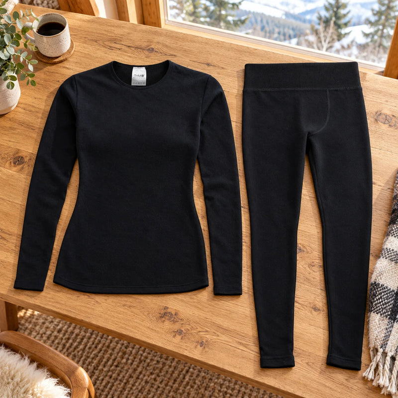 Ladies Long Sleeve Thermal Top & Thermal Leggings for Winter — product photograph