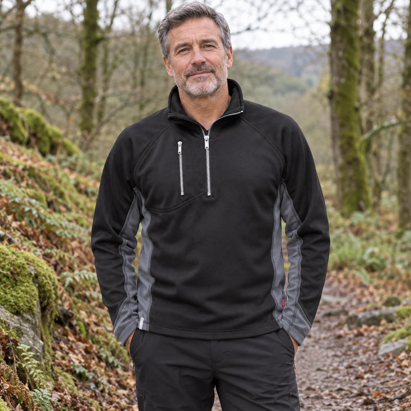 Mens Half Zip Sweatshirt Water Repellent Jumper — product photograph