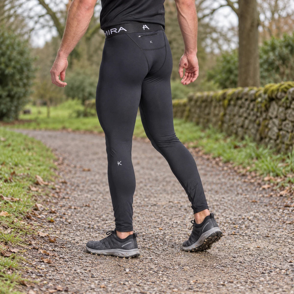 KYMIRA Men’s Performance Leggings with Zip Pocket — product photograph