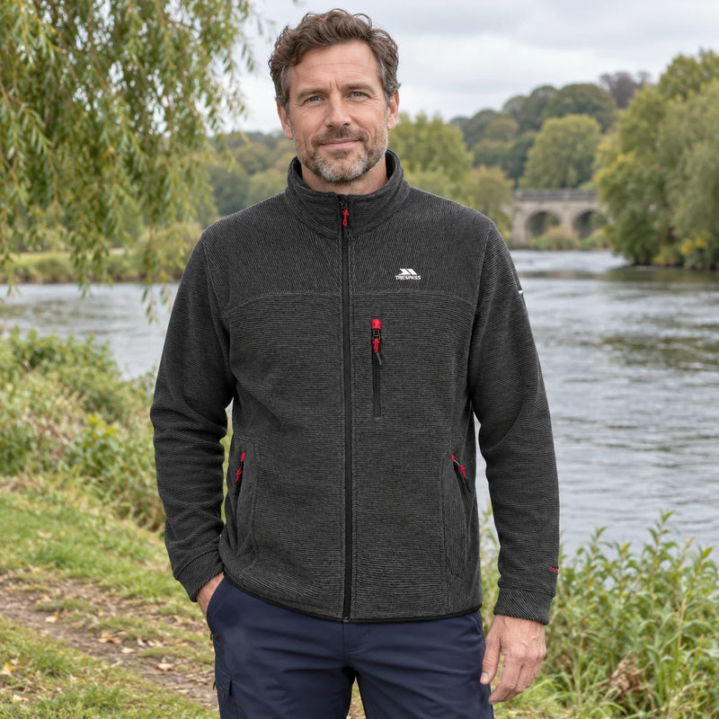 Mens Jynx Heavyweight Full Zip Fleece Jacket with Rib Effect — product photograph