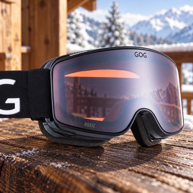Roxie UV400 Ski Snowboard Goggles with Anti-Fog Mirror Hydrophobic Double Lens — product photograph