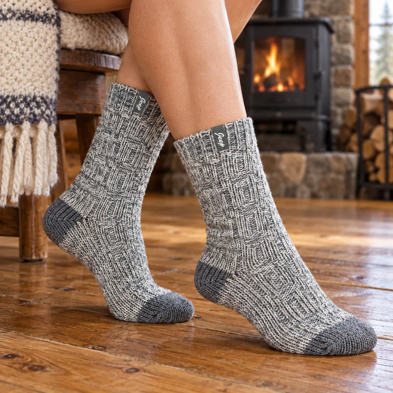 Women's 2-Pack Wool Outdoor Boot Socks | Ribbed Hiking Knit Socks — product photograph