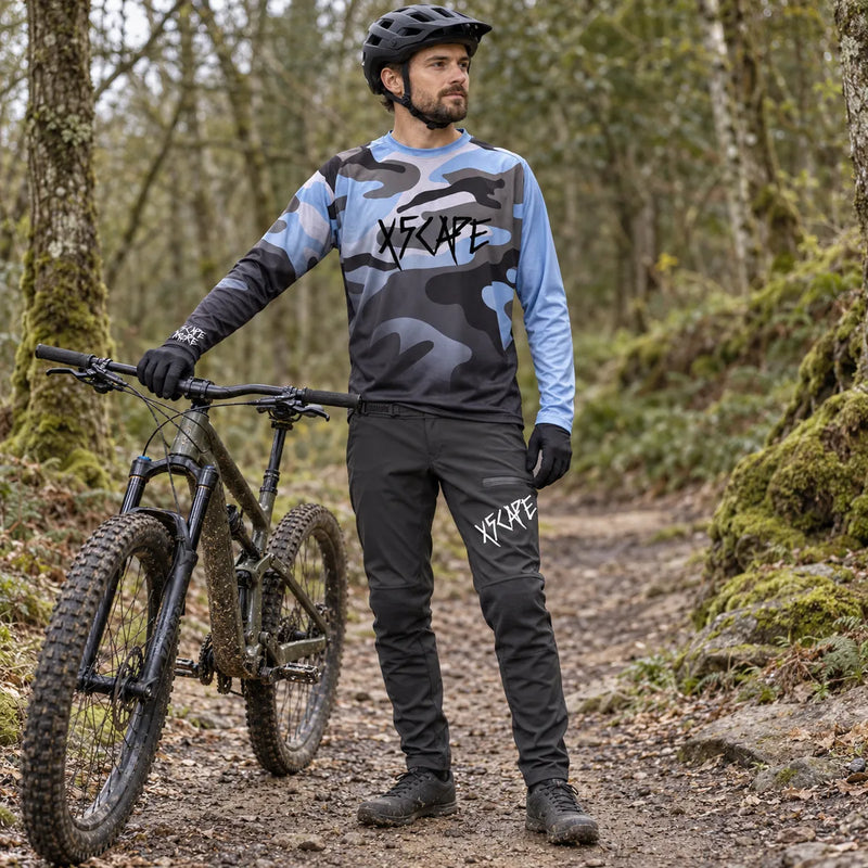 X5CAPE Airforce Blue Camo Fade Jersey Race Kit — product photograph