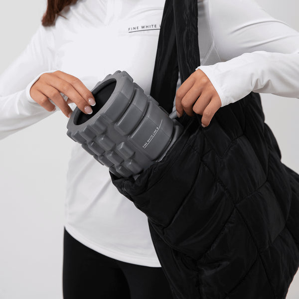Fine White Line Padded Tote Bag