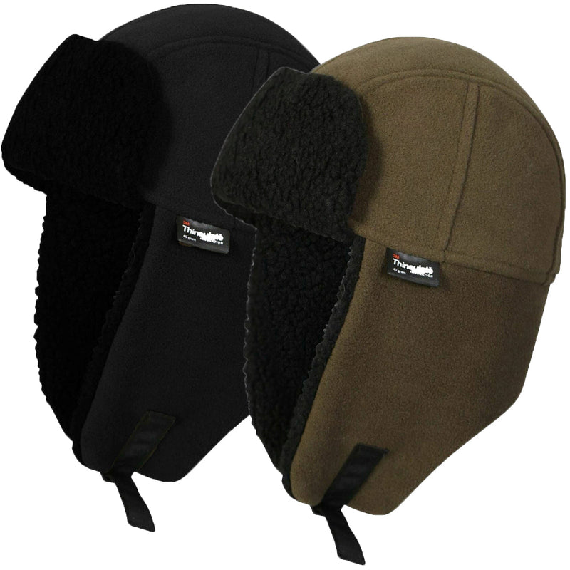 Adults Waterproof Fur Lined Thermal Bomber Trapper Hat
