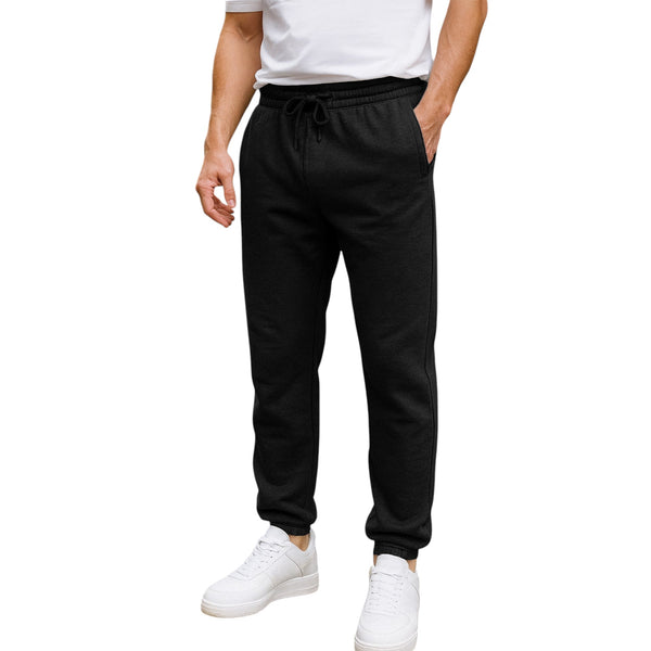 Men’s Plain Jogging Bottoms – Fleece Tracksuit Pants with Zipped Pockets